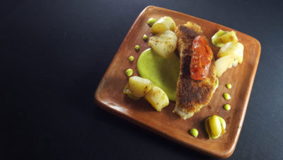 breaded fried fish and herbs mayo